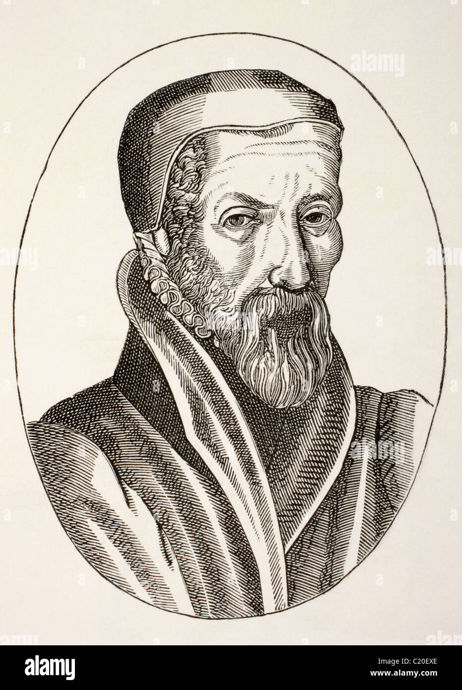 John Knox c. 1510 à 1572. Pasteur écossais, chef de la Réforme protestante et fondateur de la confession presbytérienne Banque D'Images