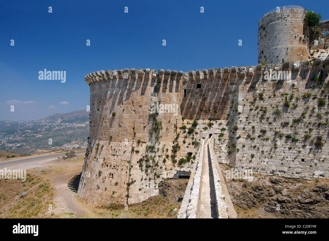 Krak des Chevaliers, château des Croisés en Syrie Banque D'Images