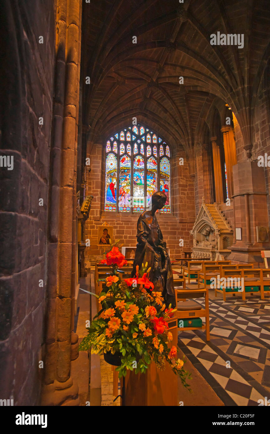 La cathédrale de Chester, de l'intérieur, centre-ville, en Angleterre, Mars 2011 Banque D'Images