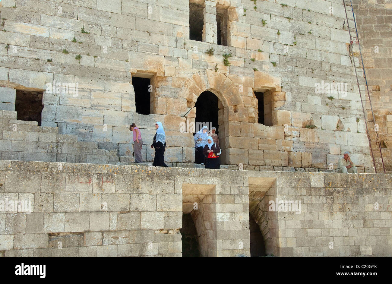 Krak des Chevaliers, château des Croisés en Syrie Banque D'Images