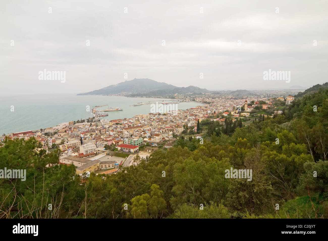 Une vue de la capitale de l'île de Zakynthos, Grèce Banque D'Images