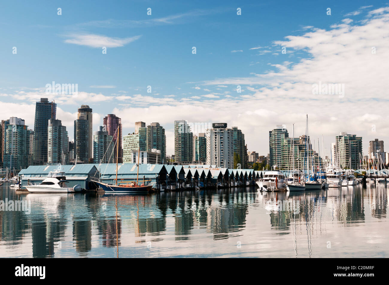 Boat Club à Coal Harbour Vancouver British Columbia, Canada Banque D'Images