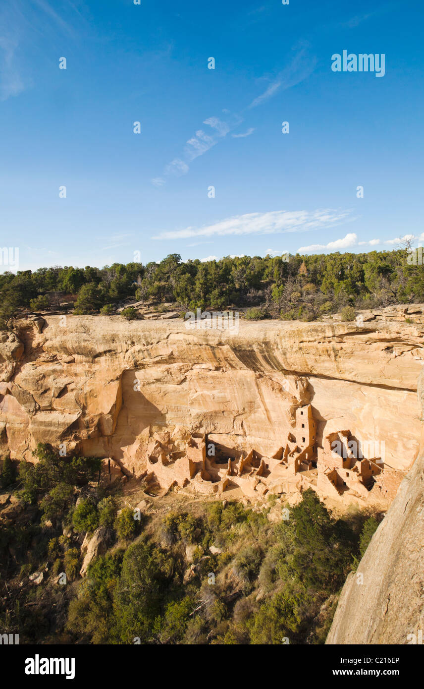 Square Tower House dans le Parc National de Mesa Verde, Colorado, USA. Banque D'Images