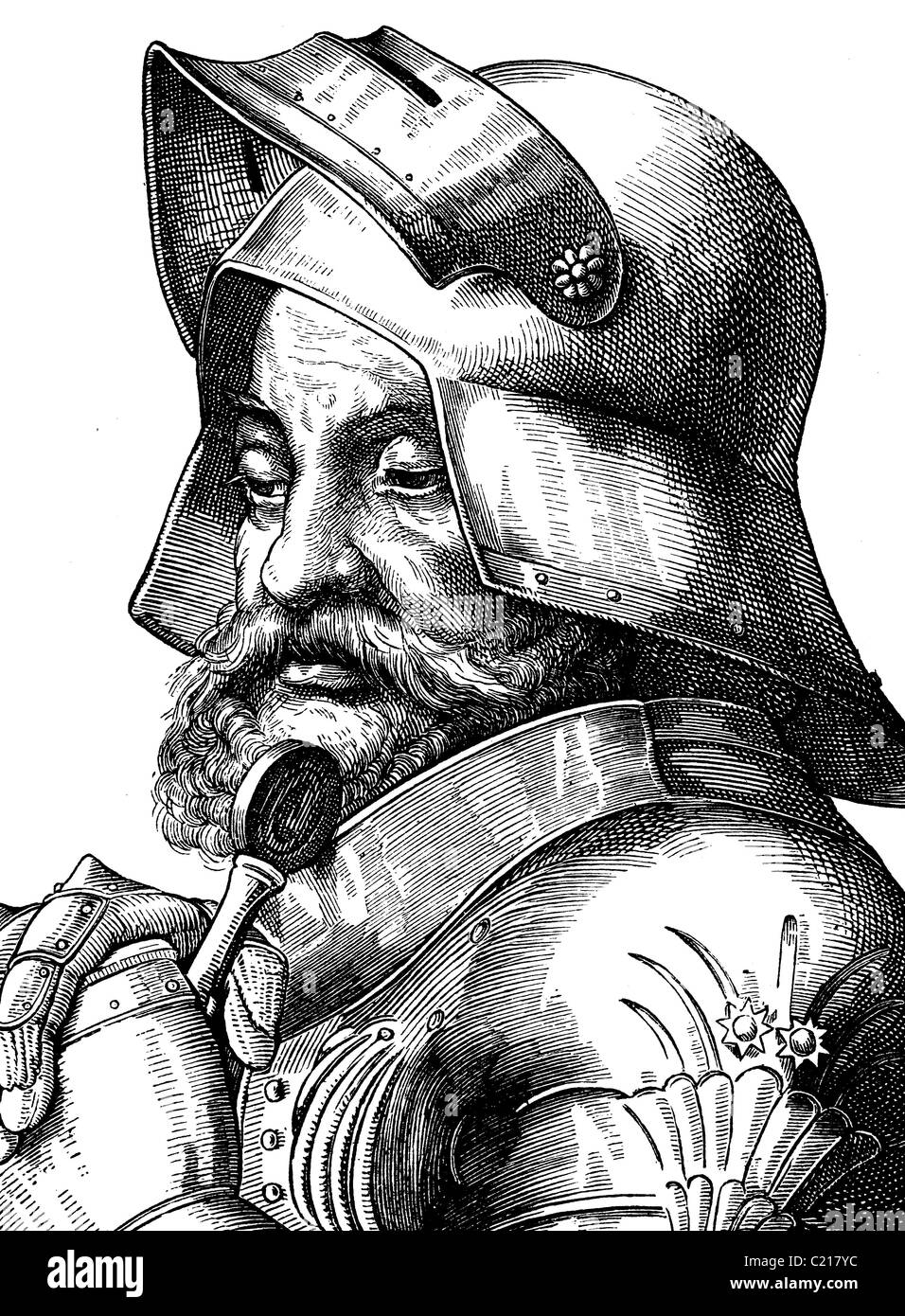 L'amélioration de l'image numérique de Goetz von Berlichingen, 1480 - 1562, commandant suprême de l'armée pendant la Guerre des Paysans Banque D'Images