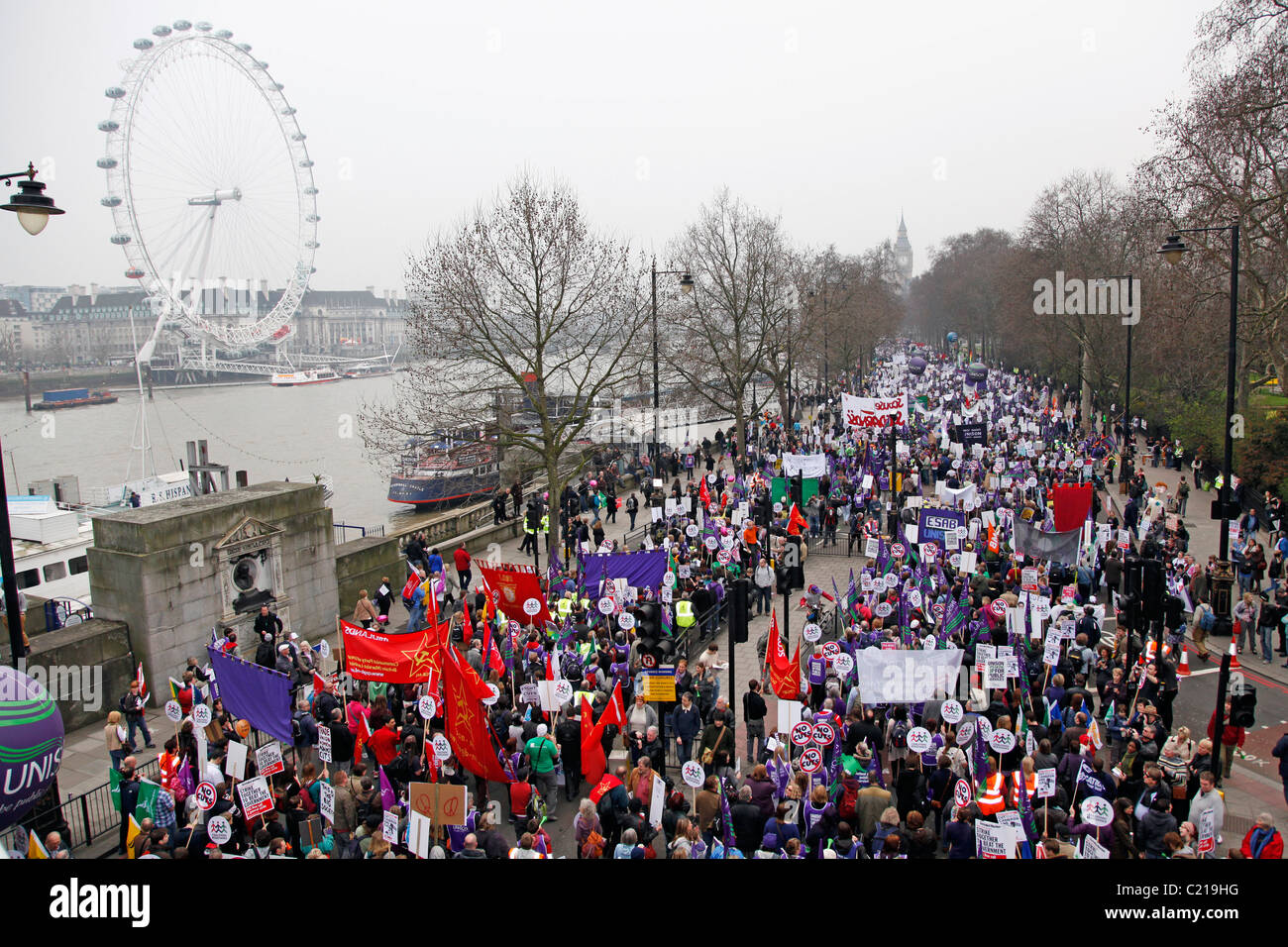 L'Alternative pour mars manifestation antigouvernementale, Londres Banque D'Images