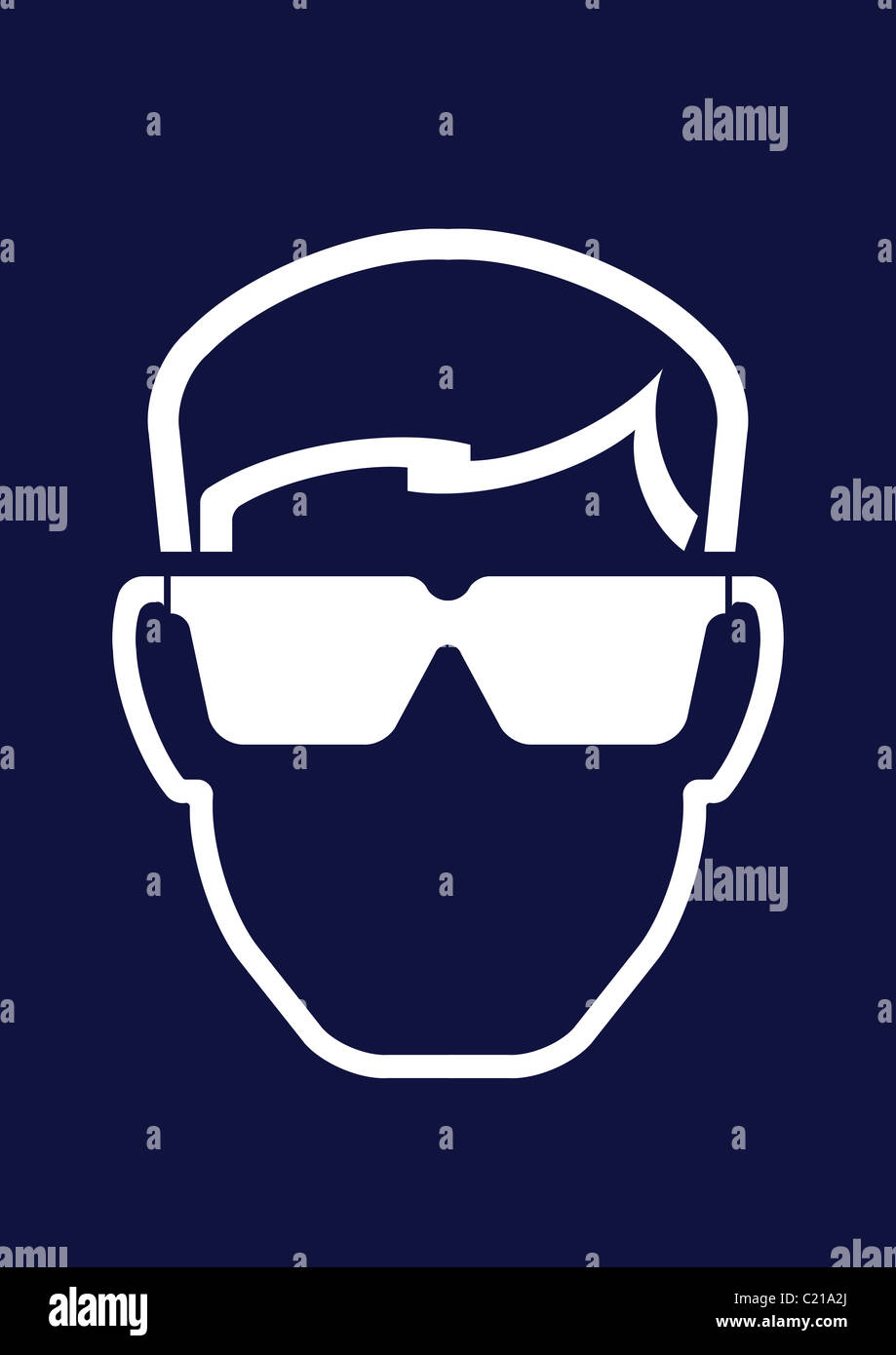 La sécurité de l'industrie de la construction Protection des yeux Sign  Photo Stock - Alamy