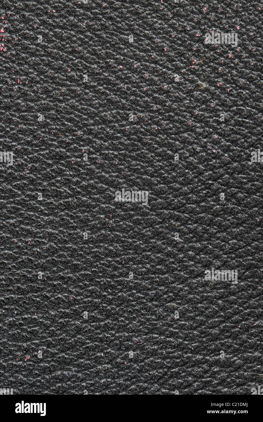 Vieux cuir noir close up texture de fond Banque D'Images