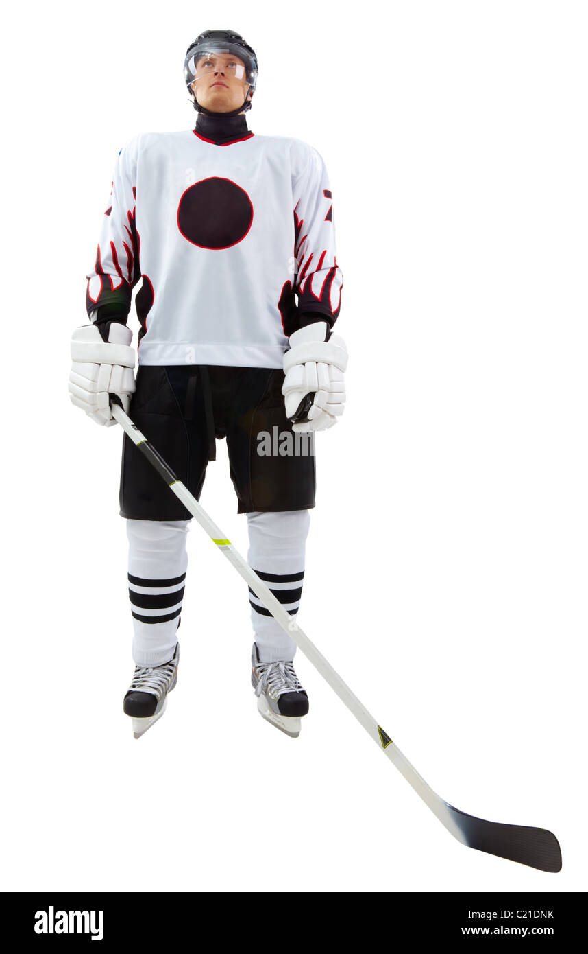 Portrait d'une saine mise en hockey sur glace permanent Banque D'Images