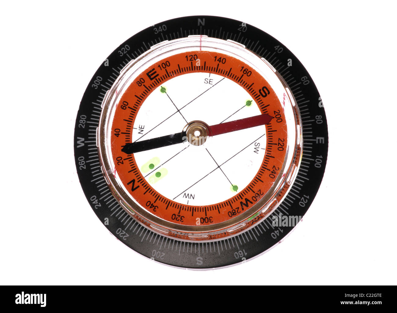 Boussole isolé sur fond blanc Banque D'Images