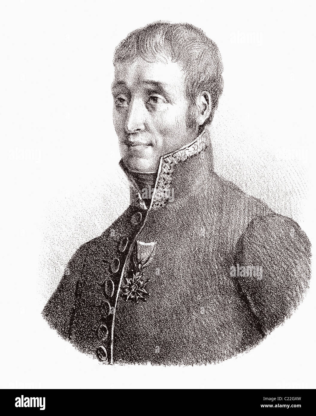 Jean-Marie-Joseph Coutelle, 1748 -1835. Ingénieur, scientifique français et pionnier de l'aérostation. Banque D'Images