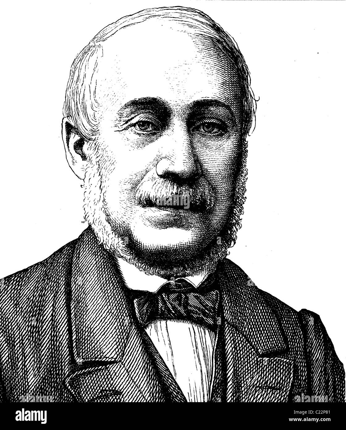 L'amélioration de l'image numérique de Karl Mathy, 1806 - 1868, journaliste et politicien, portrait, illustration historique, 1880 Banque D'Images