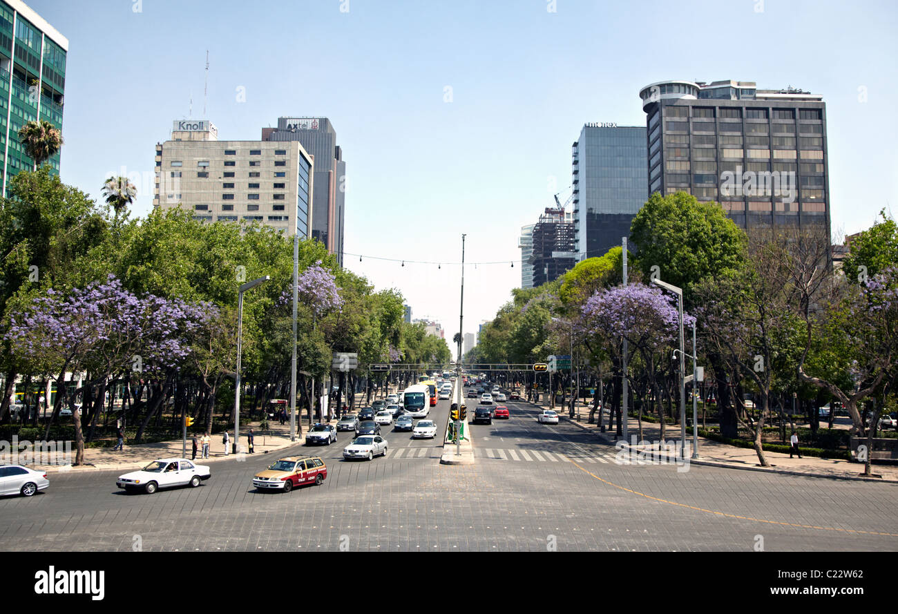 Paseo De La Reforma Mexico City Banque D'Images Paseo De La Reforma Mexico City Banque D'Images