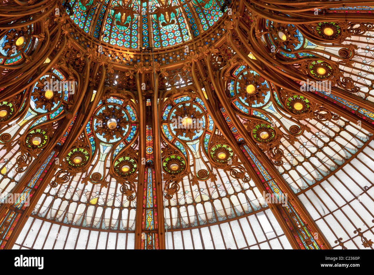 Détail de l'Belle-Epoch architecture du grand magasin Galeries Lafayette Paris France. Lupica Studio Banque D'Images