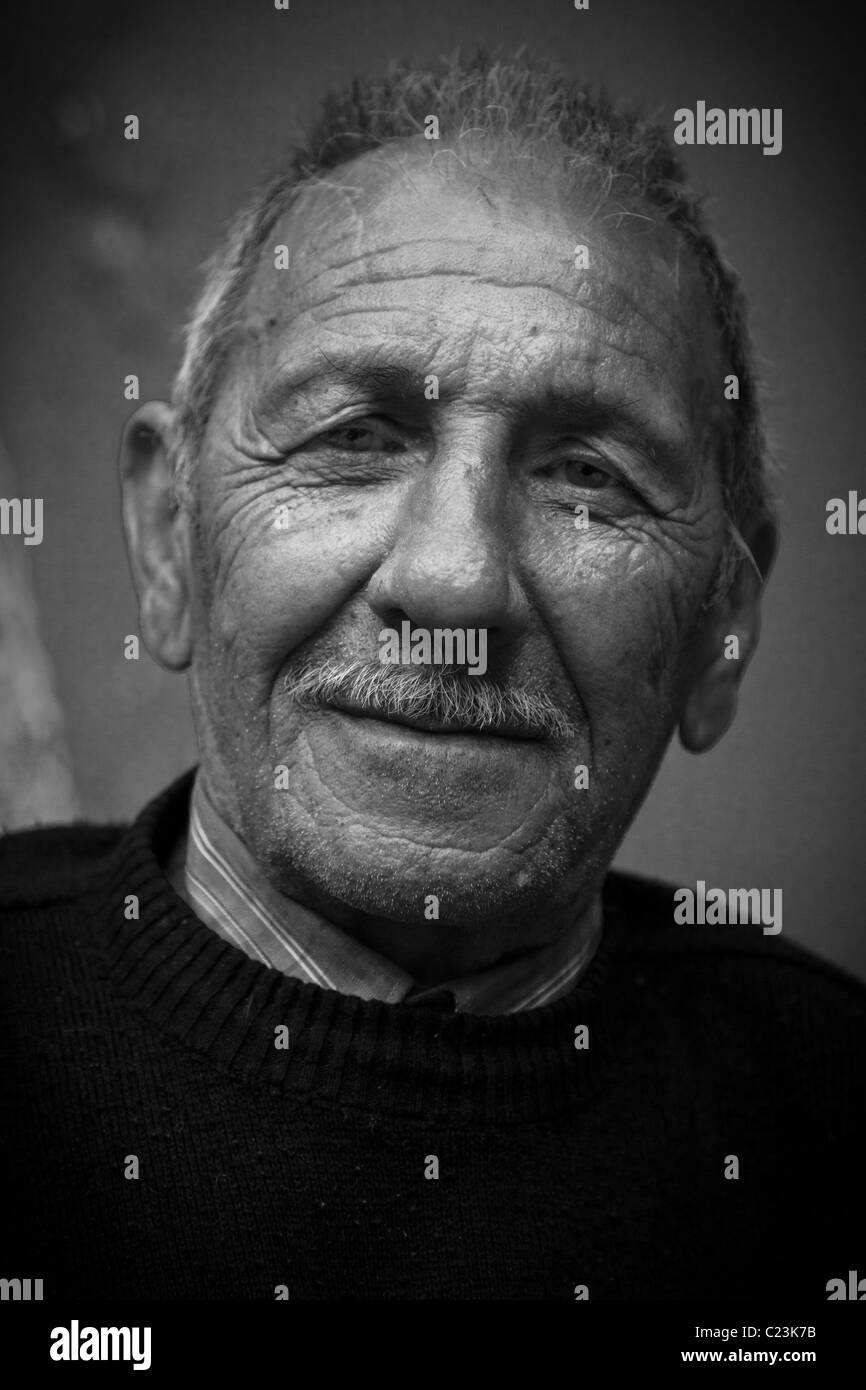 Portrait de vieil homme Turque, Antalya, Turquie Banque D'Images