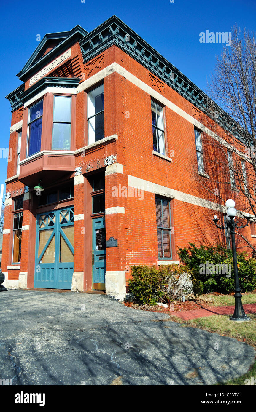 L'Elgin Fire Grange n° 3, conçu pour des appareils en 1896, ce feu grange a été conçu par Smith Hoag. Elgin, Illinois, USA. Banque D'Images