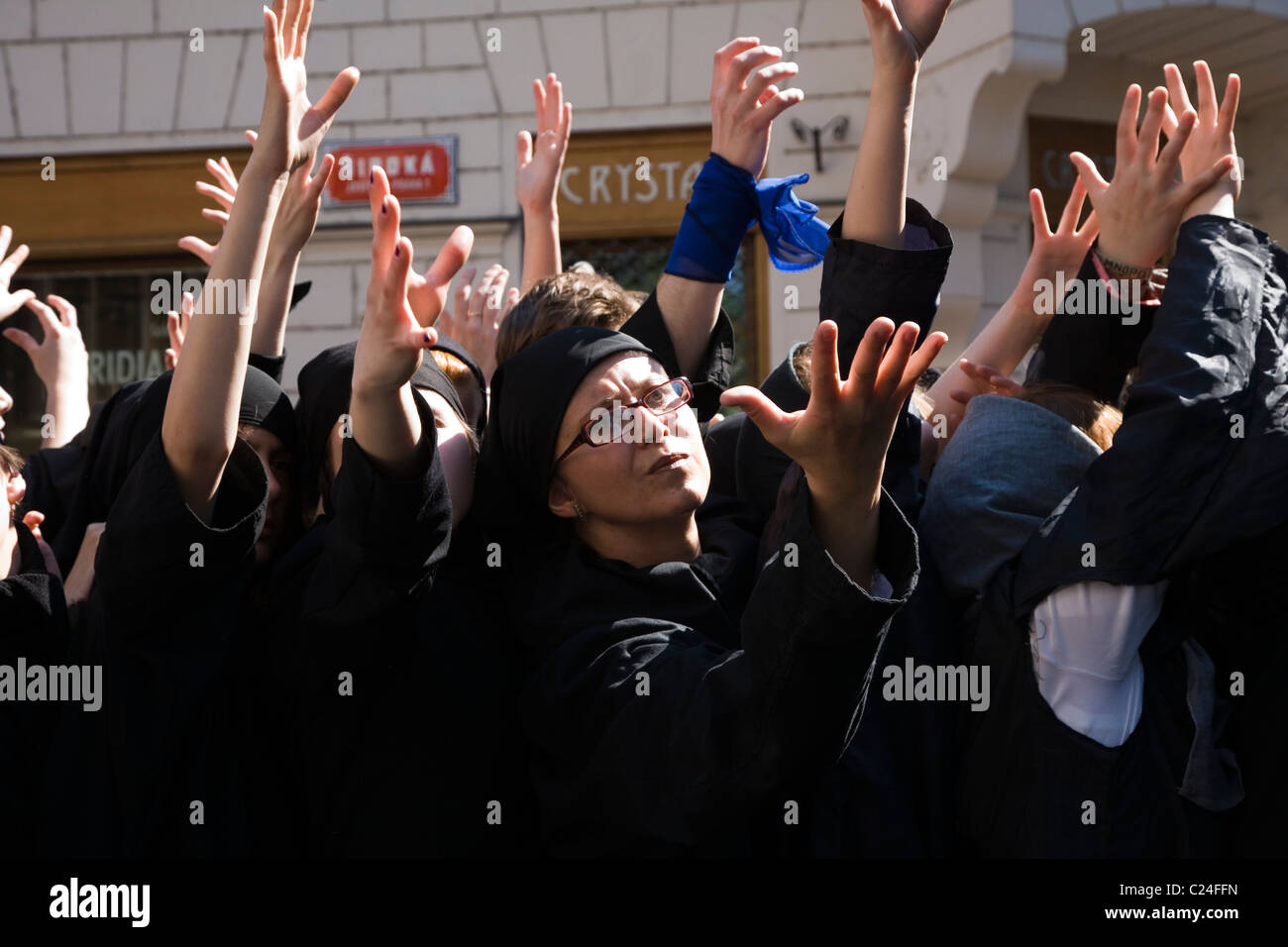 Manifestation antifasciste dans le quartier juif de Prague, République tchèque TRepublic Banque D'Images