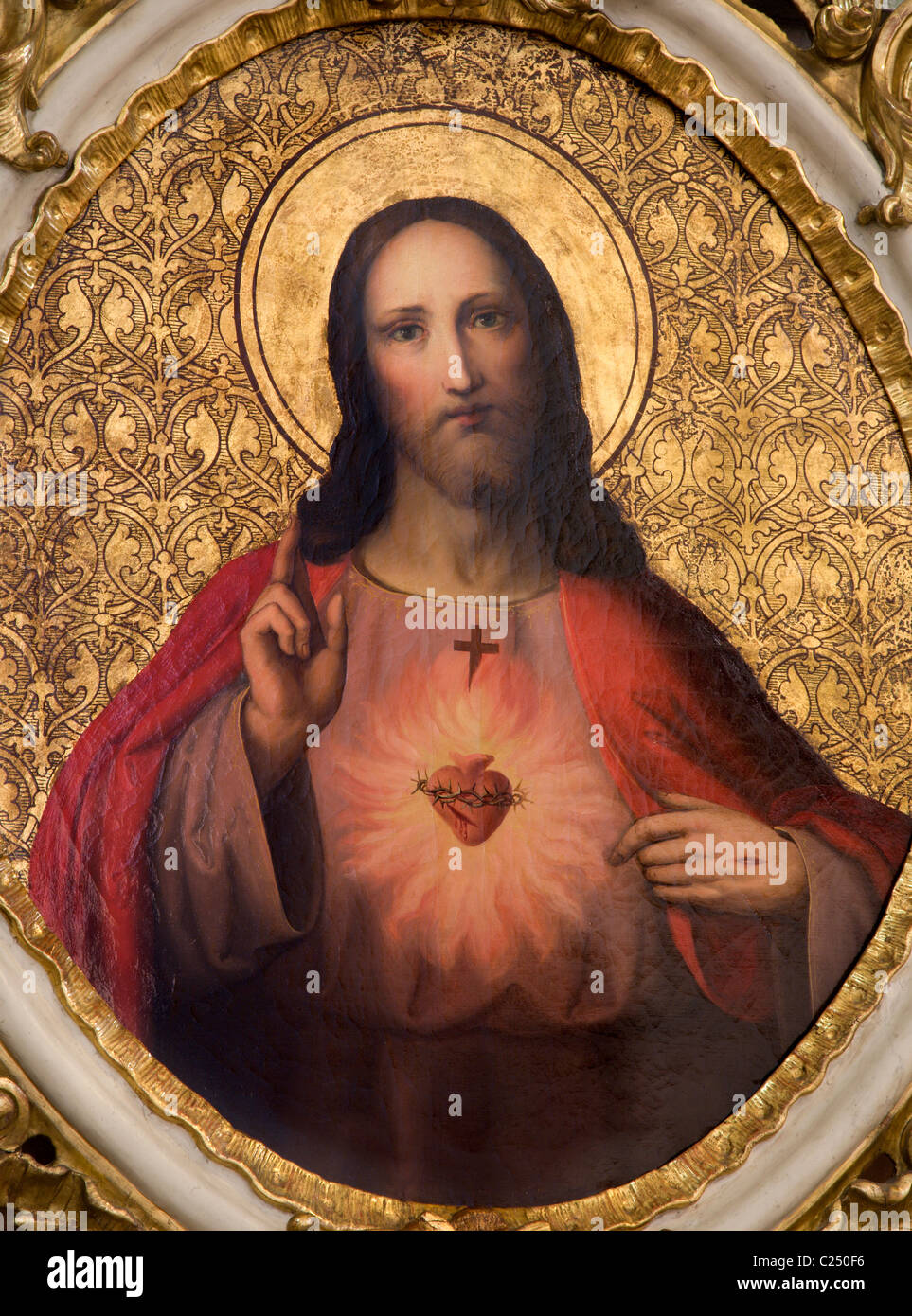 Cœur de Jésus Christ - peinture de l'église de Vienne Banque D'Images