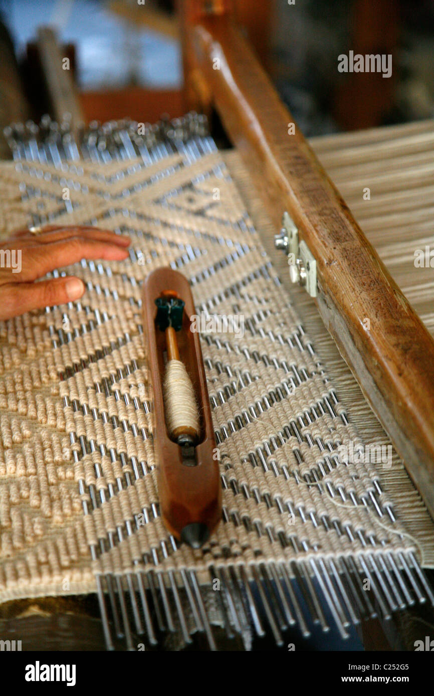 La production de tapis, Cogolin, Var, Provence, France. Banque D'Images