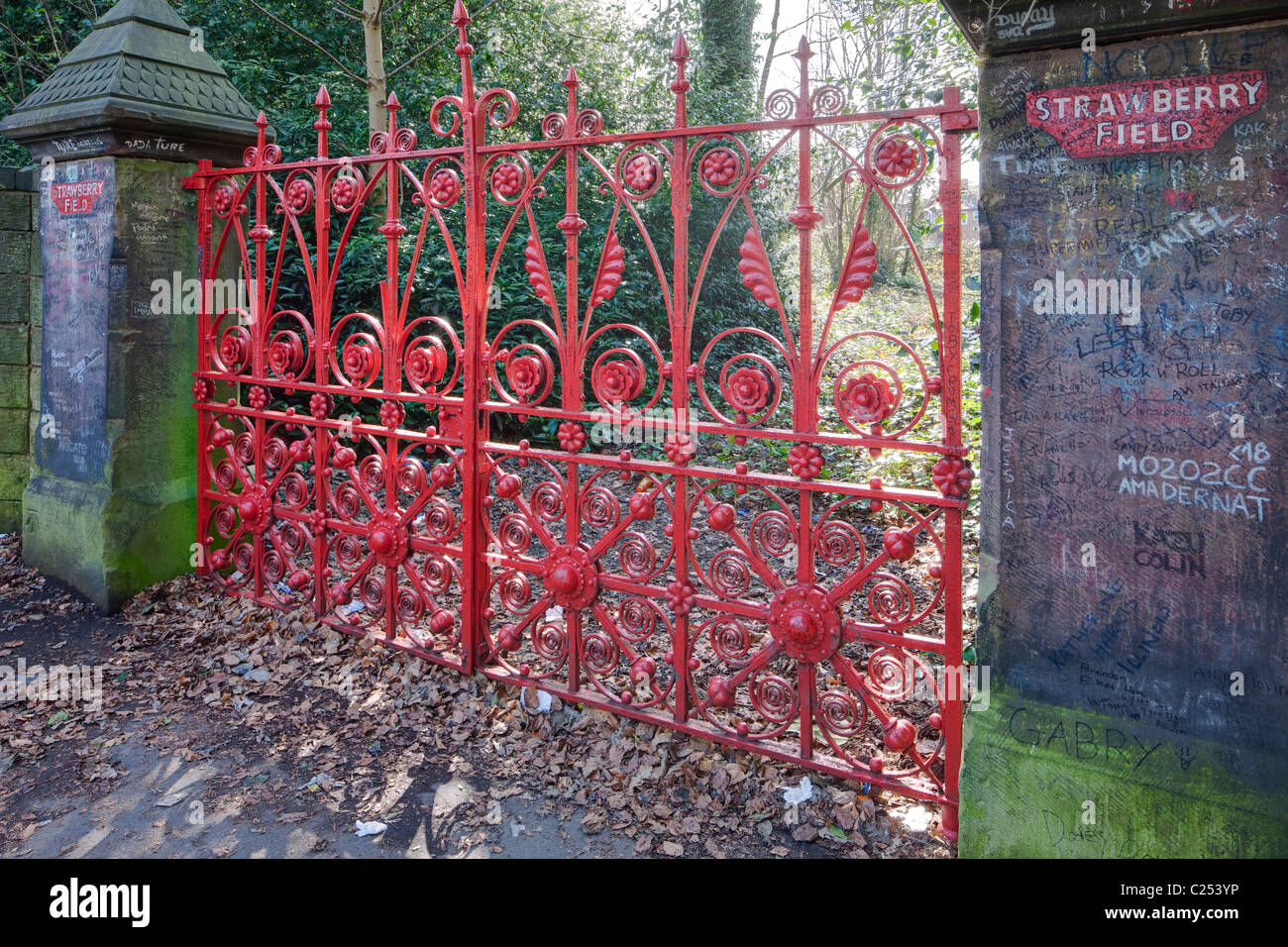L'entrée de champ de fraises, l'objet d'une chanson des Beatles, Liverpool Banque D'Images