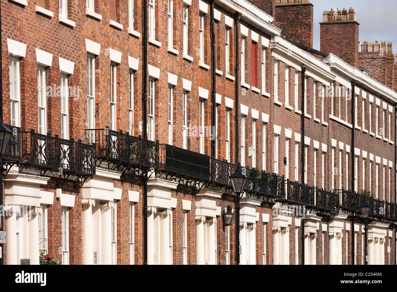 Terrasses géorgiennes sur Canning Street / Hope Street junction, Liverpool Banque D'Images