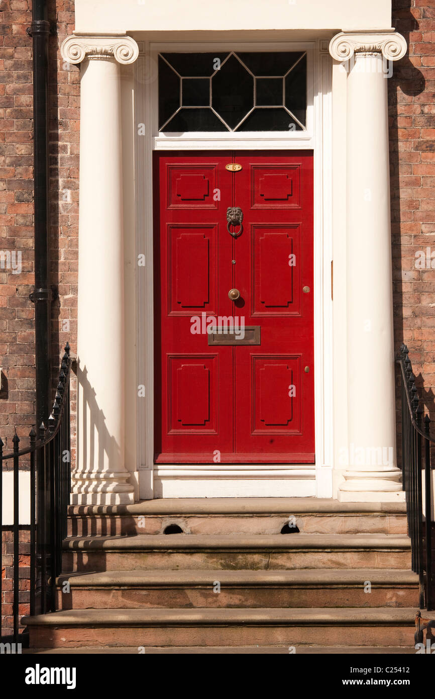 Porte sur rue Canning géorgien / Hope Street junction, Liverpool Banque D'Images