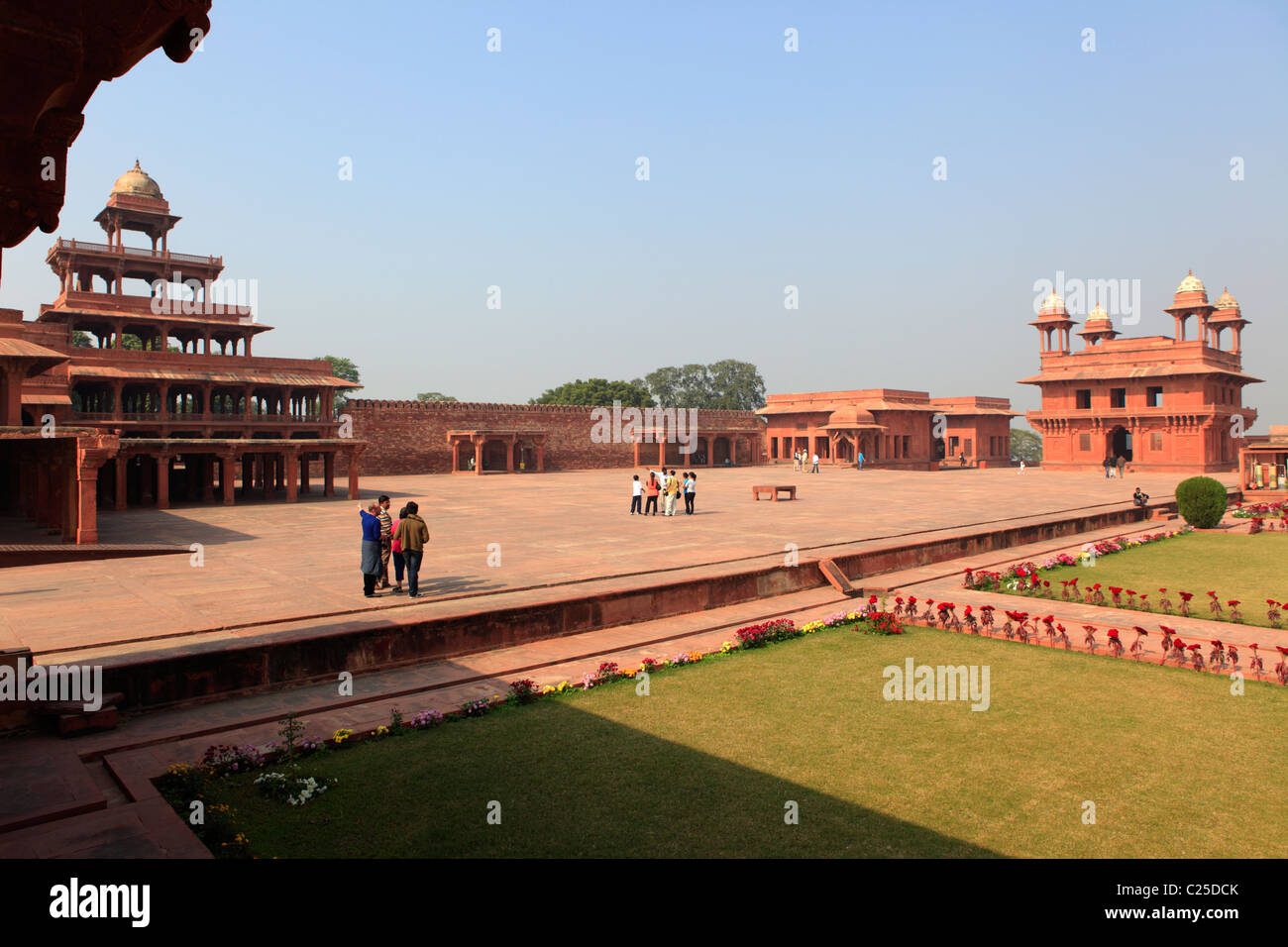Diwan-i-Khas et Panch Mahal, Fatehpur Sikri, Inde Banque D'Images