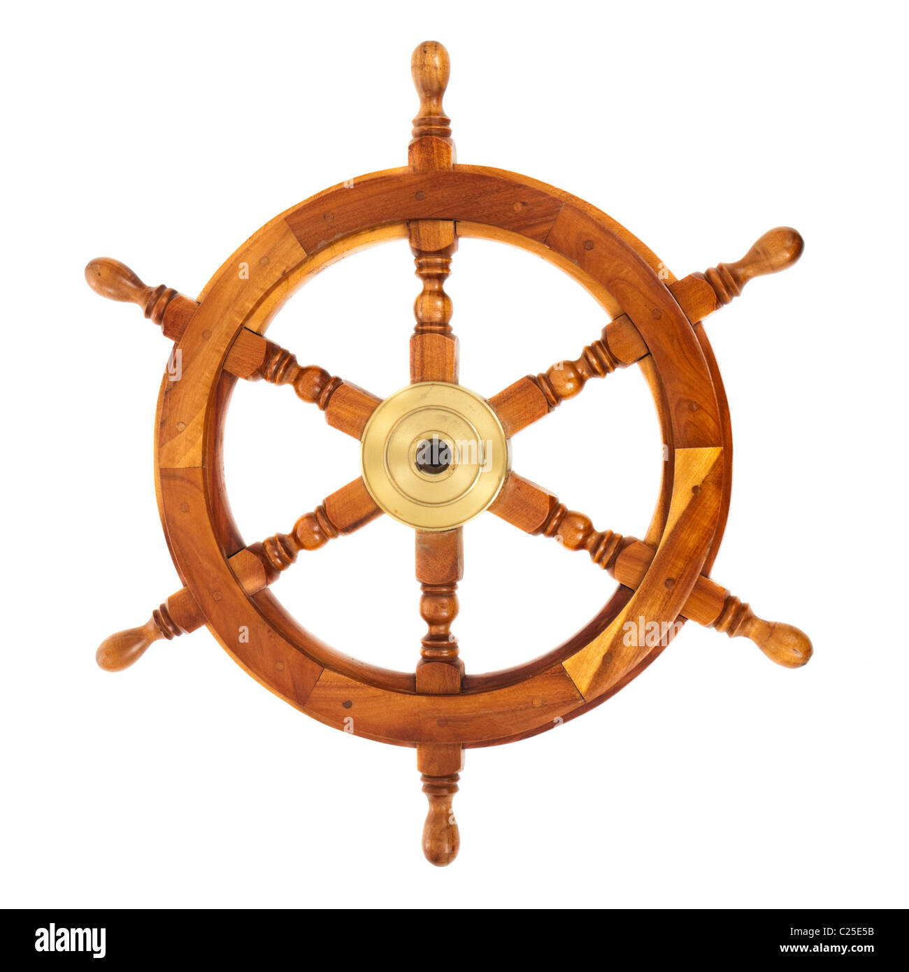 La roue du navire en bois traditionnel Banque D'Images