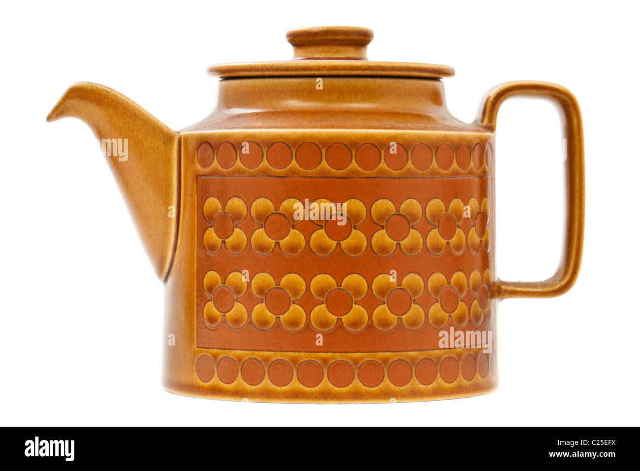 Retro 1970 Hornsea 'Saffron' poterie théière en céramique Banque D'Images