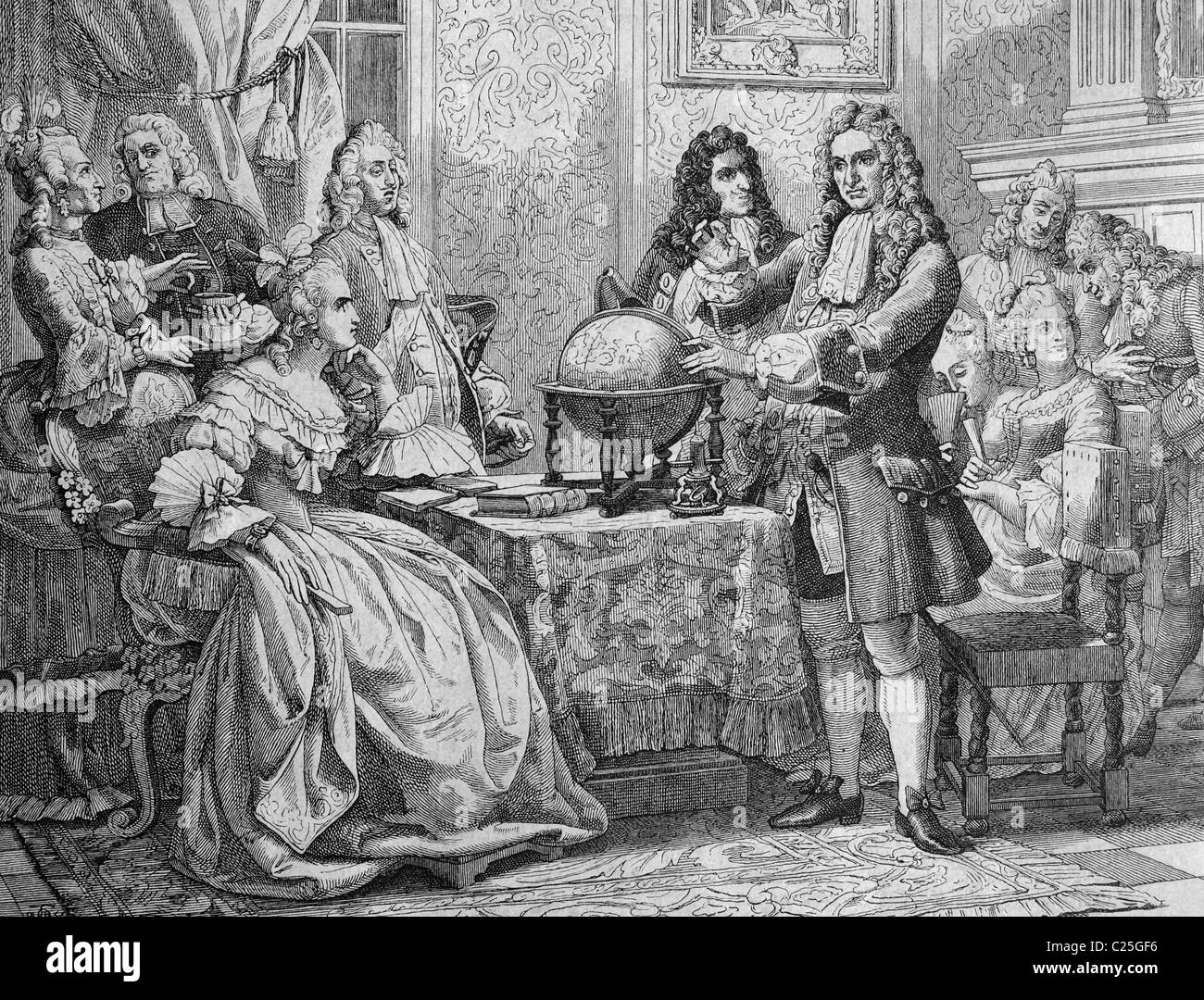 Leibnitz et de la Reine Sophie de Prusse, l'Allemagne, l'illustration historique, 1877 Banque D'Images