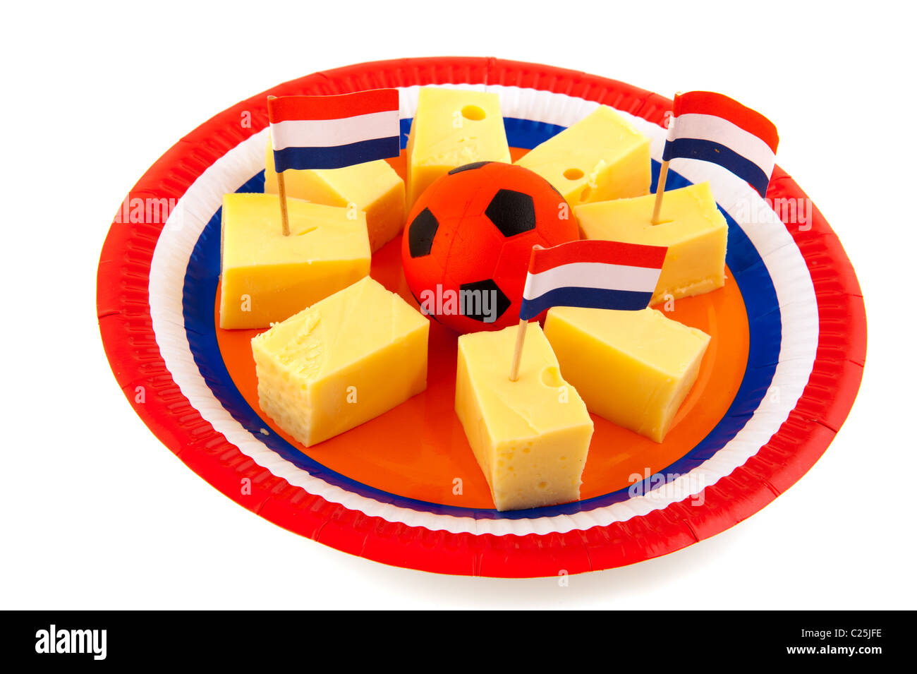 Cubes de fromage néerlandais comme collation pendant la coupe Banque D'Images