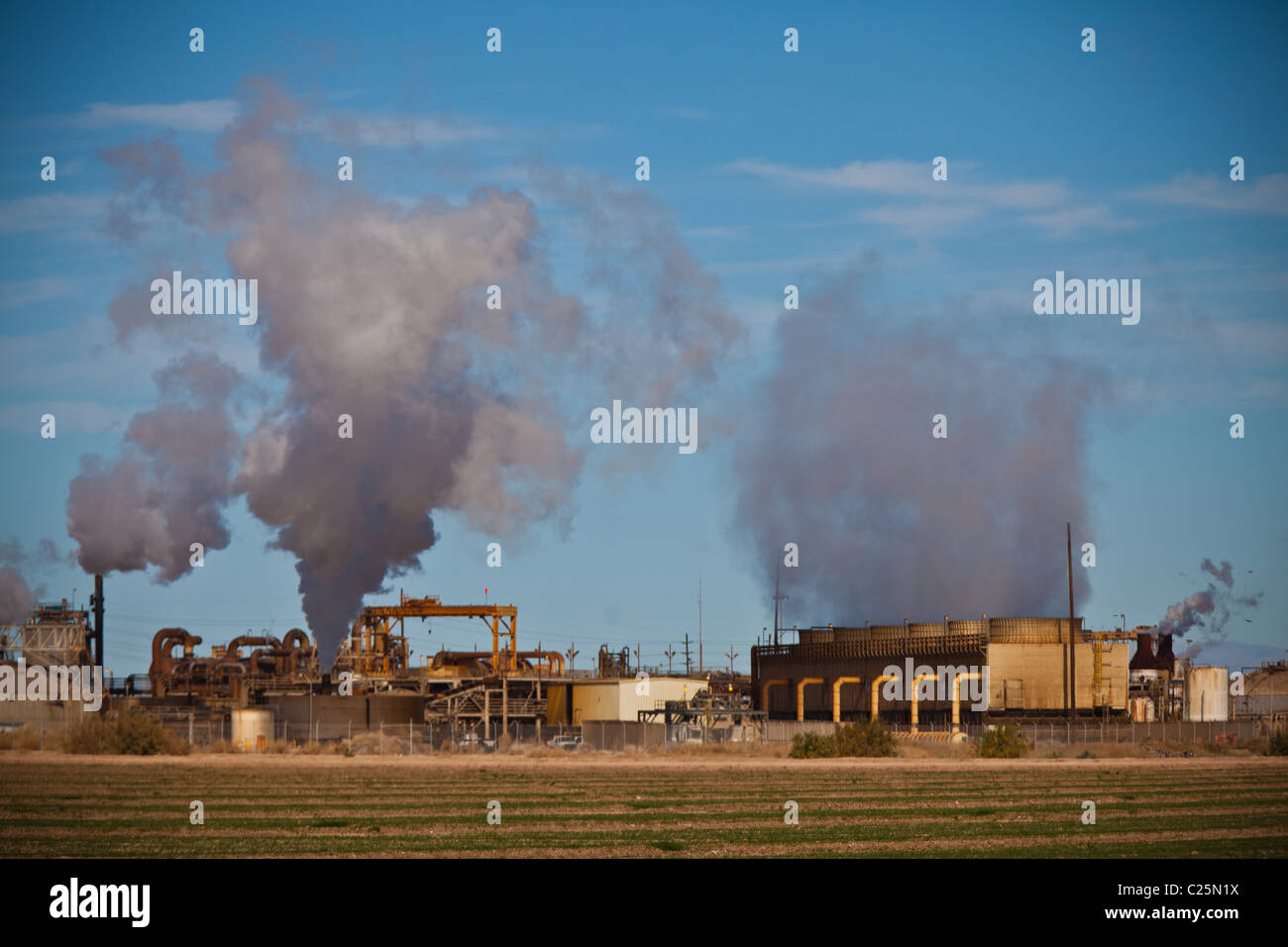 Usine géothermique Niland, CA. Banque D'Images