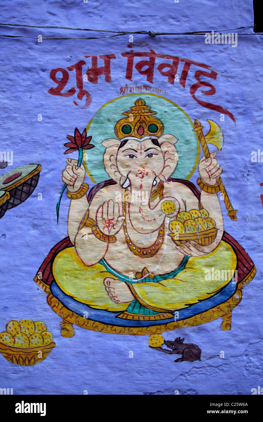 Peinture de Ganesha, dieu de l'Inde Banque D'Images