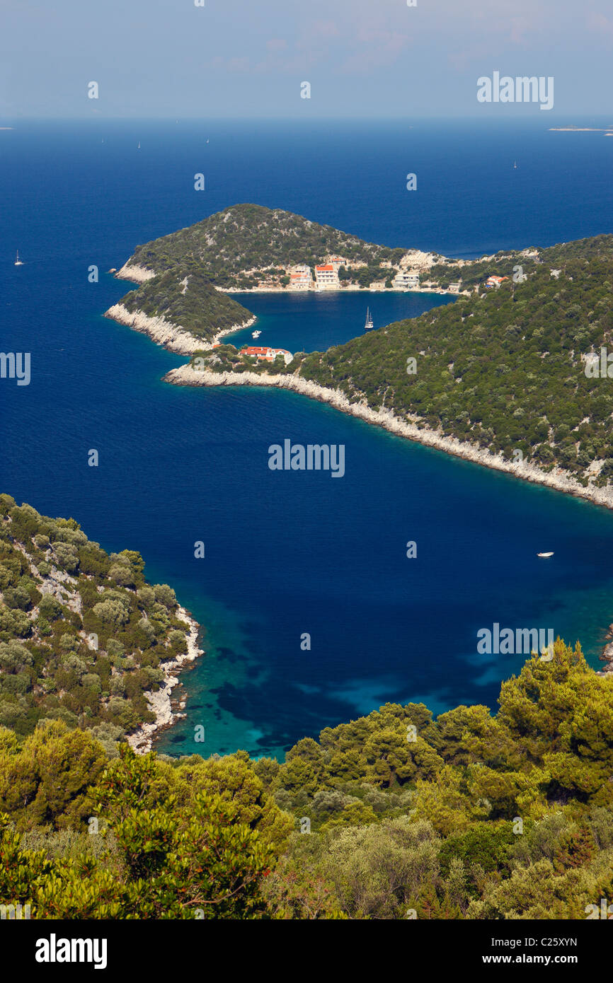 La Croatie, l'île de Lastovo Zaklopatica sur place. Banque D'Images