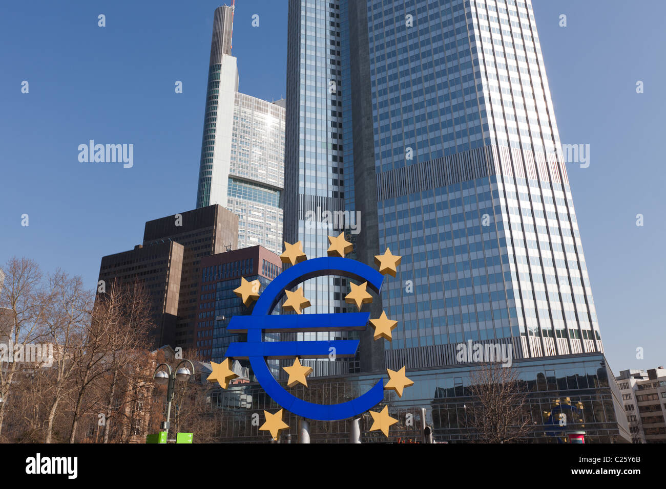 La grande zone euro en face de la Banque centrale européenne Banque D'Images