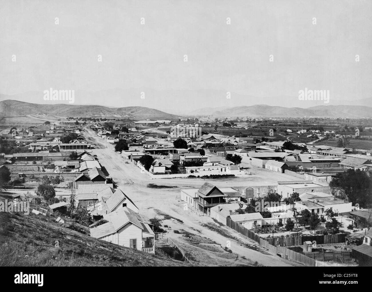 Depot RailRoad et travaille à partir de Los Angeles, California South Pacific Railroad, 1880 Banque D'Images