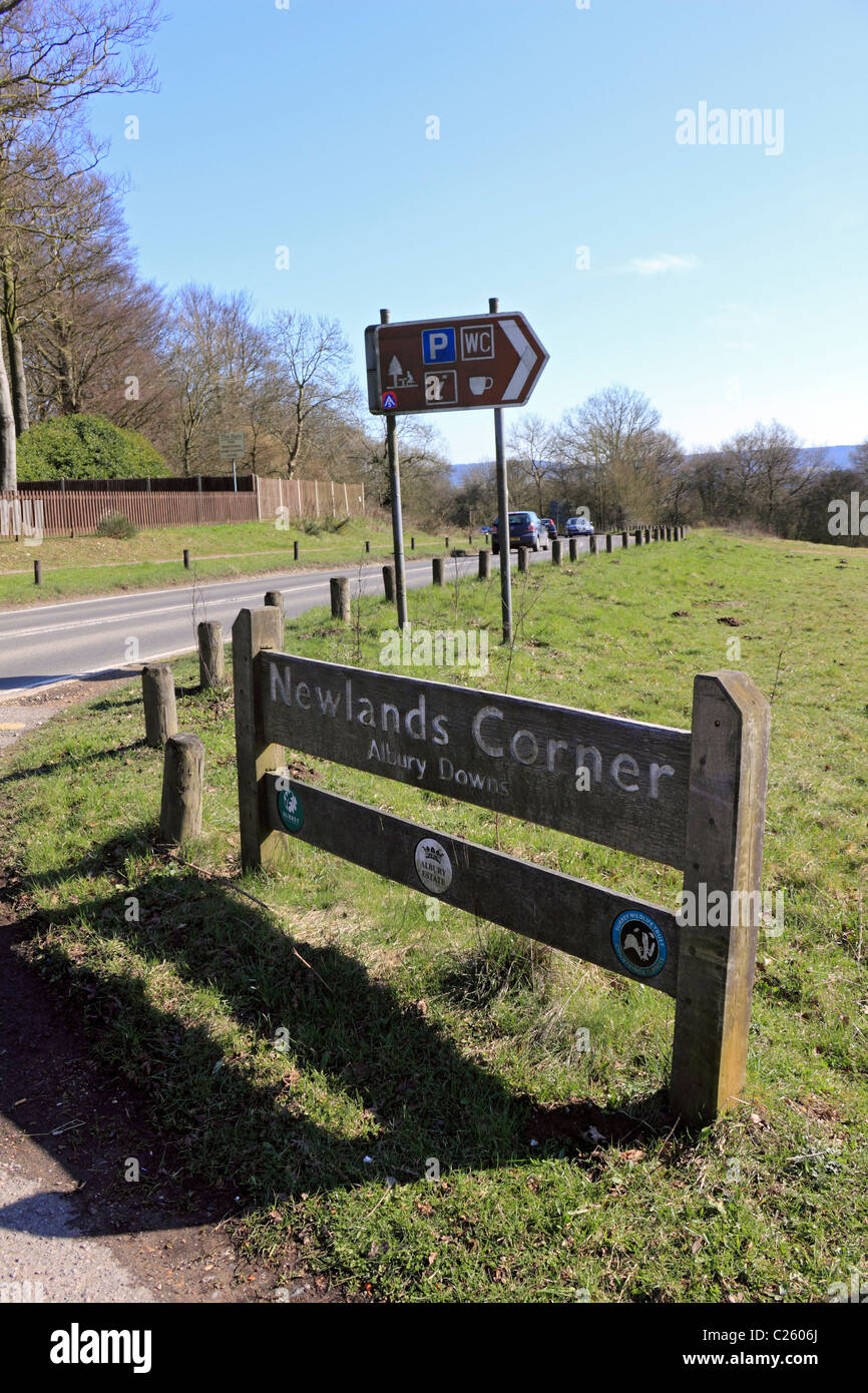 Newlands Corner Albury sur une partie de la North Downs près de Guildford, Surrey, Angleterre, Royaume-Uni Banque D'Images