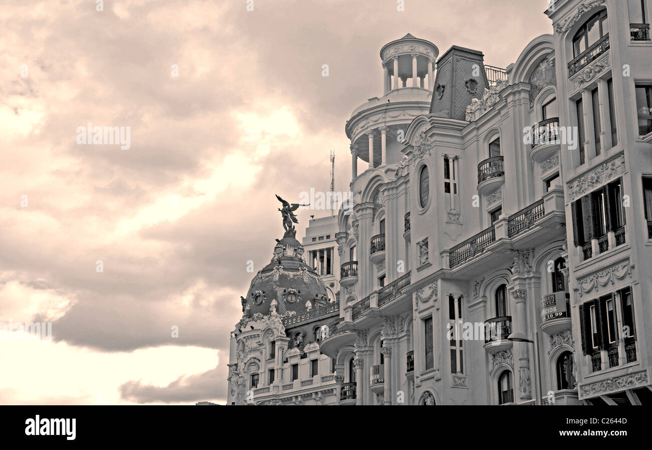 Bâtiment Metropolis. Calle de Alcalá. Madrid. L'Espagne. Banque D'Images