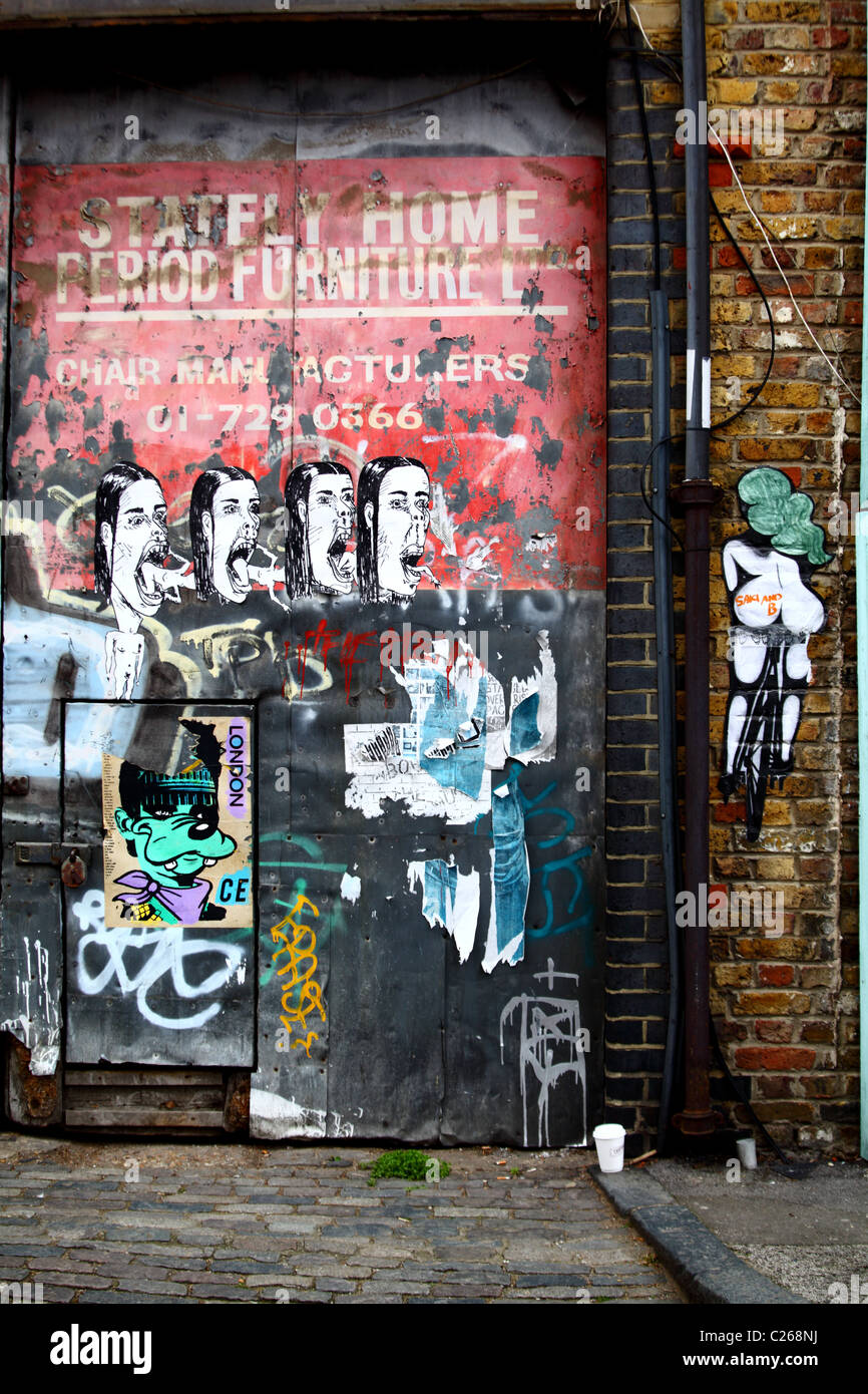 Art urbain à Londres Angleterre bricklane Banque D'Images