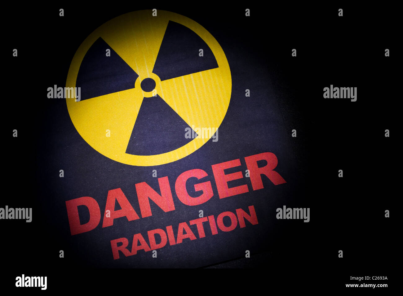 Signe de risque radiologique pour l'arrière-plan Banque D'Images