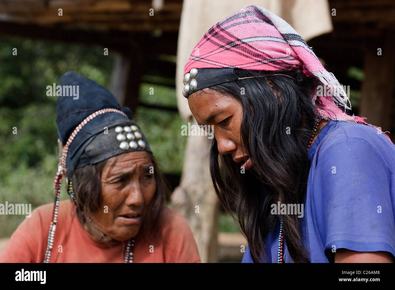 Les femmes tribales dans le Nord du Laos Banque D'Images