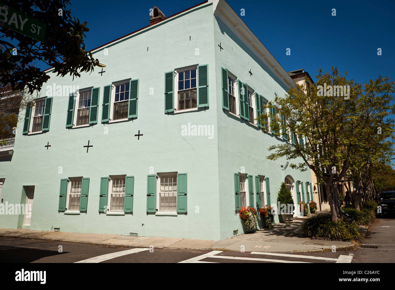 Maison historique sur la ligne de Charleston, SC. Banque D'Images
