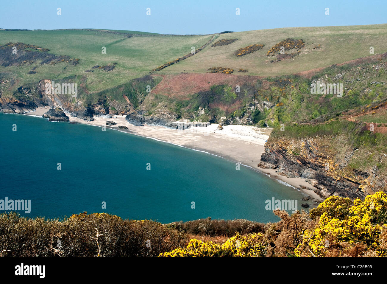 Lantic baie près de Polruan à Cornwall, UK Banque D'Images