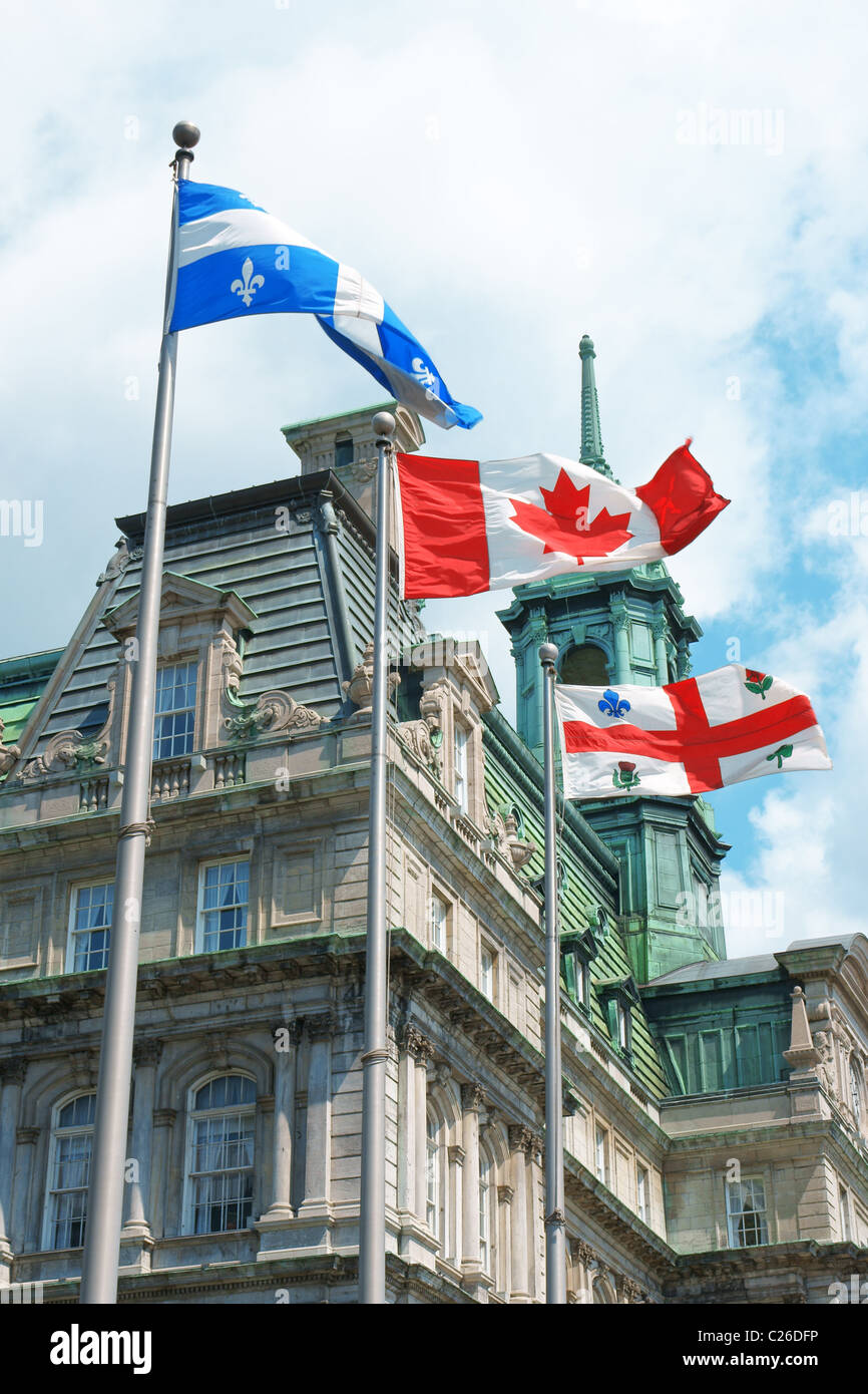 Ancien Hôtel de Ville de Montréal et du Québec, du Canada et de la ville Banque D'Images