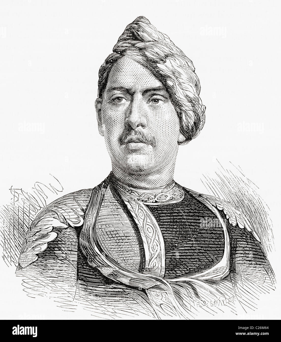 Jaswant Singh, le Maharaja de Bharatpur, Rajasthan, Inde 1851-1893. Banque D'Images