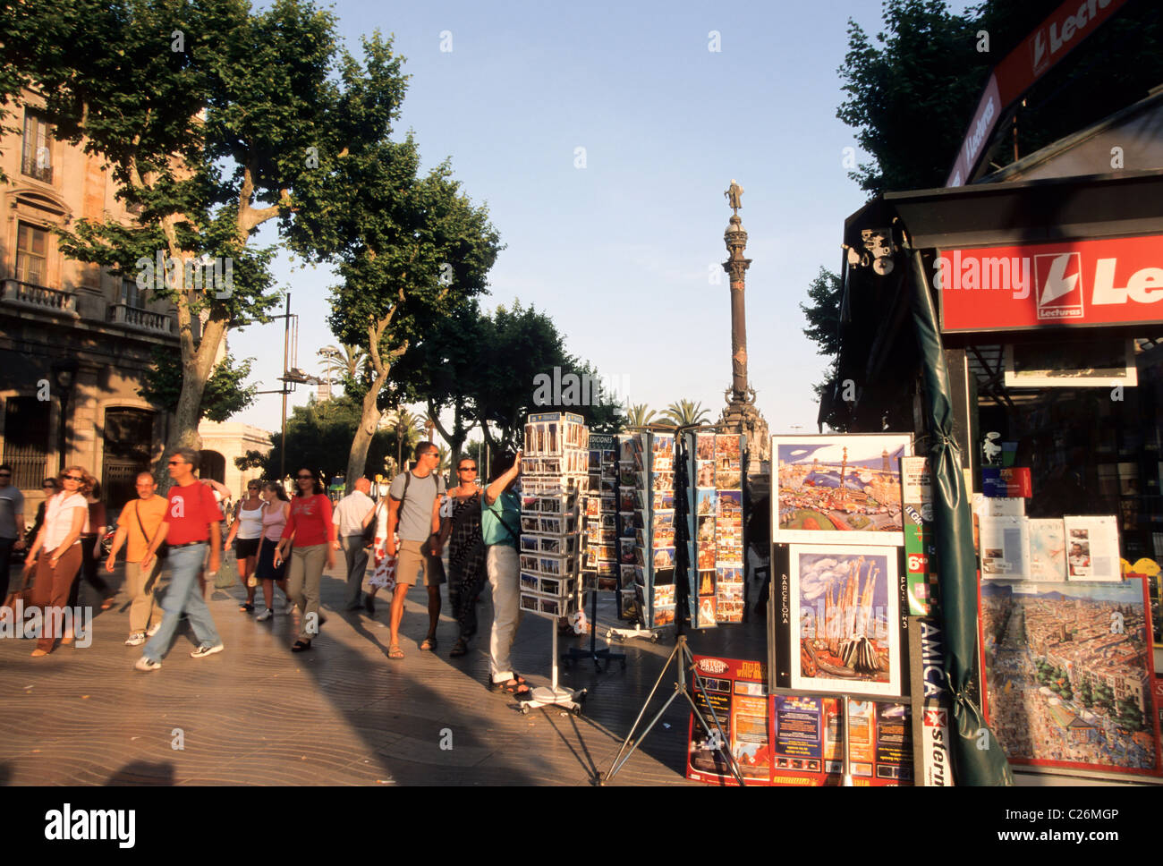 Las Ramblas, Barcelone, Espagne Banque D'Images