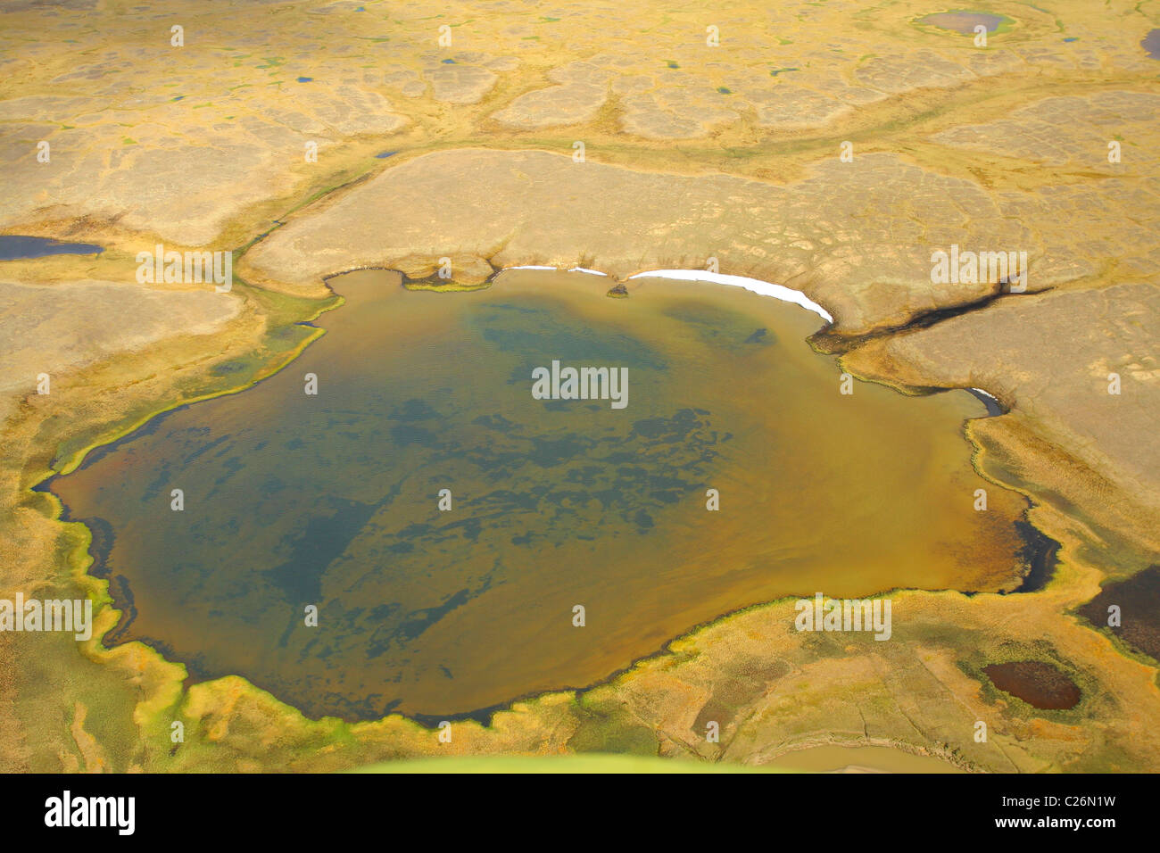 Vue aérienne de la toundra. La péninsule de Yamal, Russie Banque D'Images