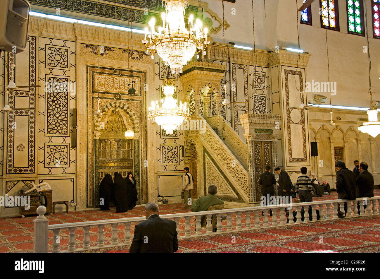 Mosquée des Omeyyades de Damas Syrie musulmane Vieille Ville Banque D'Images
