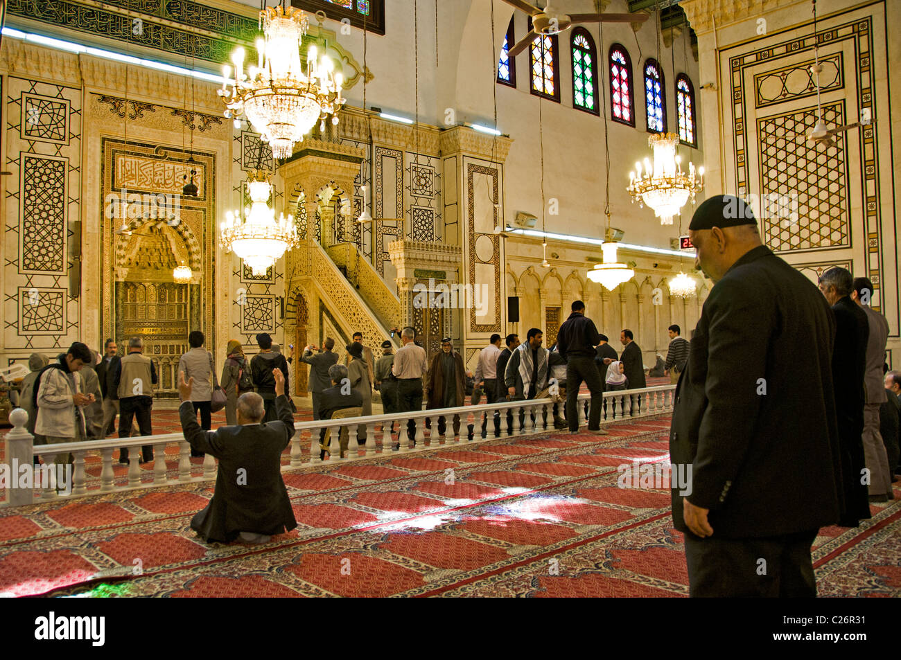 Mosquée des Omeyyades de Damas Syrie musulmane Vieille Ville Banque D'Images