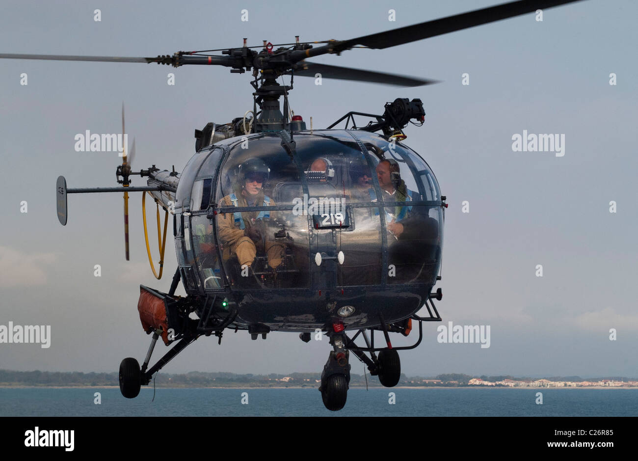 La marine française aérospatiale hélicoptères Alouette III Banque D'Images