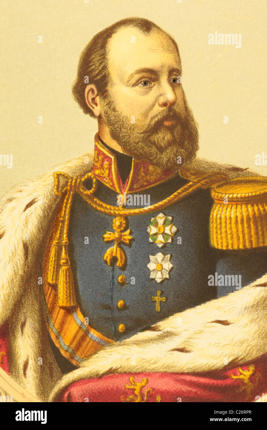 Guillaume III des Pays-Bas (1817-1890) gravure sur de 1868. Roi des Pays-Bas  Photo Stock - Alamy